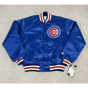 Chicago Cubs Jacket Mens L Starter Satin Diamond Collection Bomber Vintage USA